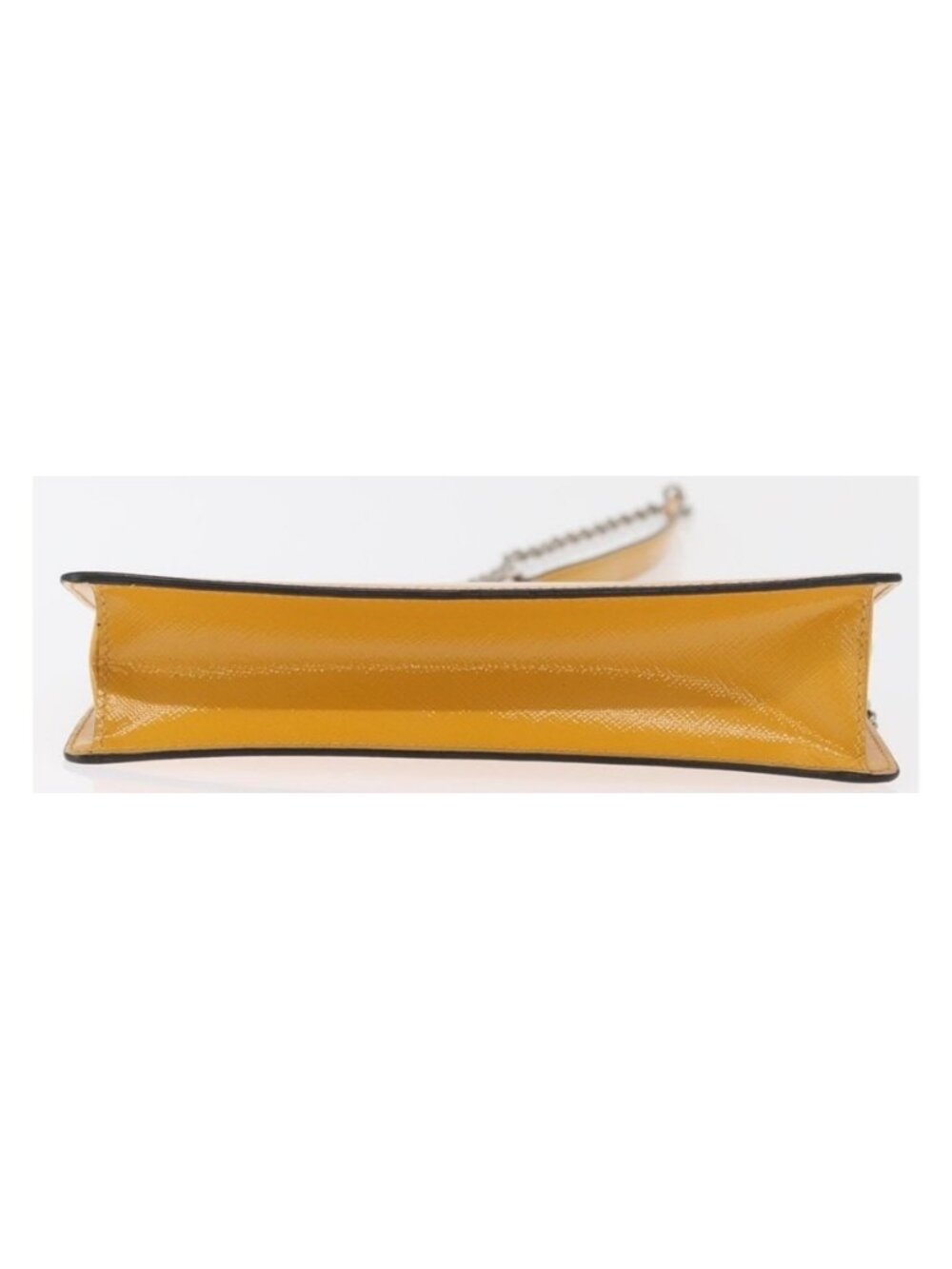 Authentic PRADA Chain Shoulder Bag Safiano leather Yellow Silver - Picture 6 of 16